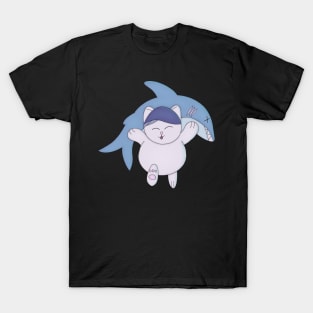 Kitty Cat with Shark T-Shirt